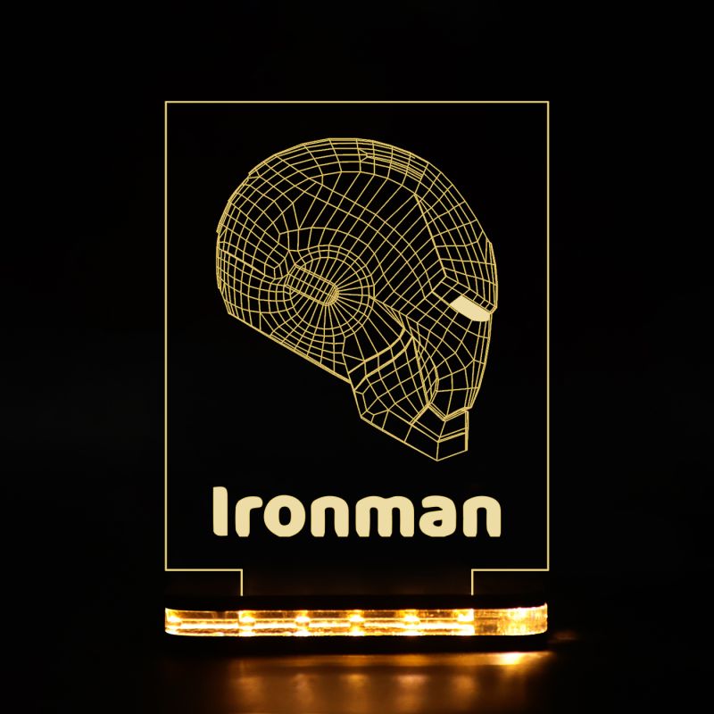 3D Iron Man Head Night Lamp