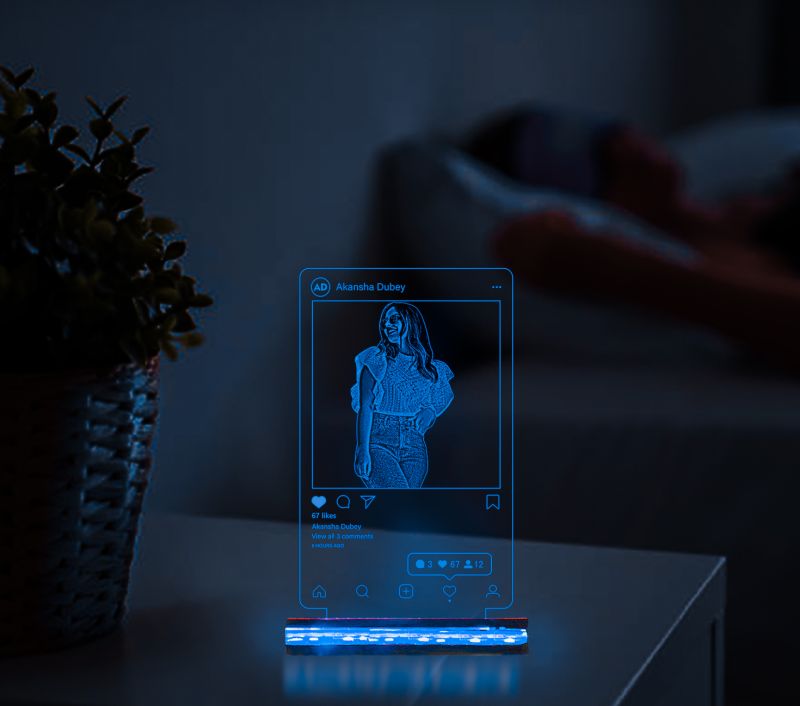 Instagram Post With Customized Photo Night Lamp