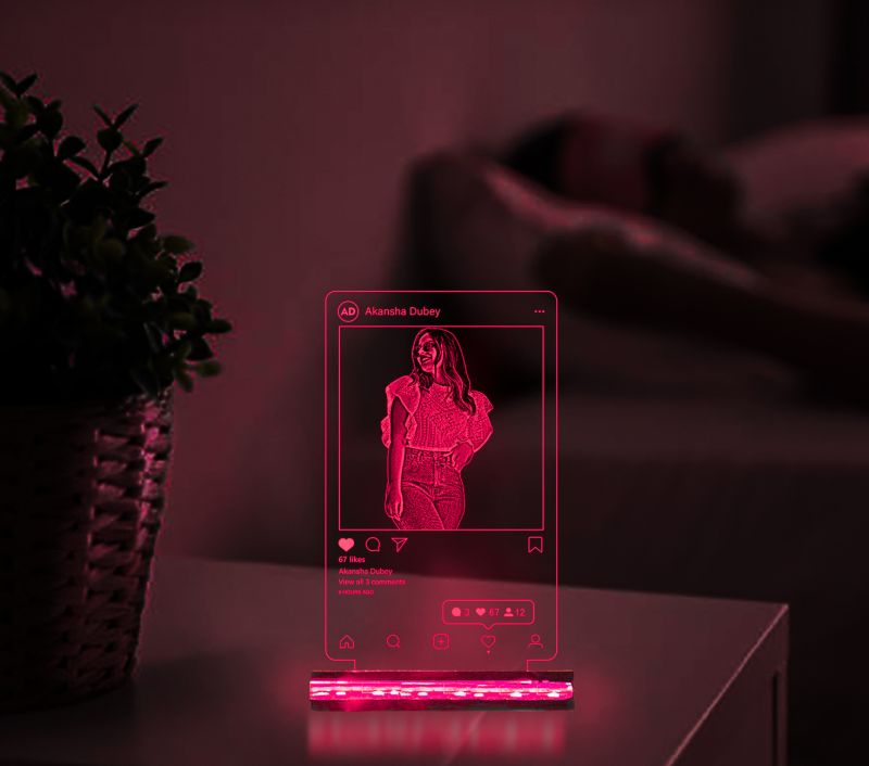 Instagram Post With Customized Photo Night Lamp