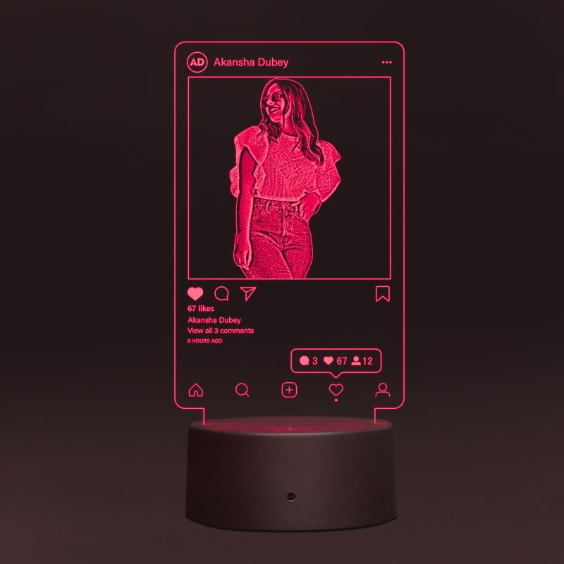 Instagram Post With Customized Photo Night Lamp