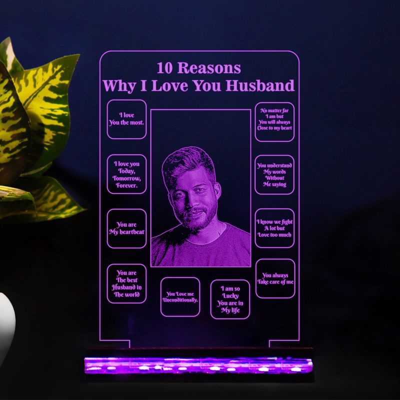 10 Reasons Why I Love You Husband Text Night Lamp