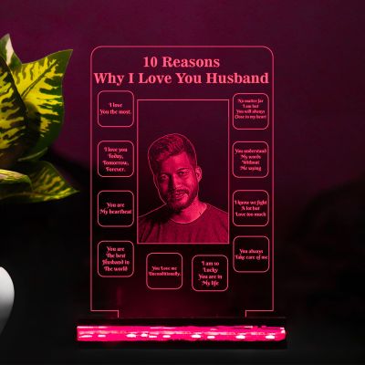 10 Reasons Why I Love You Husband Text Night Lamp