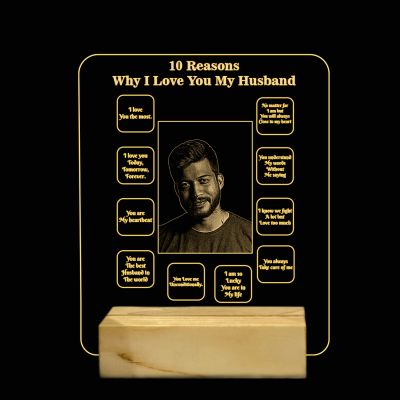 10 Reasons Why I Love You Husband Text Night Lamp