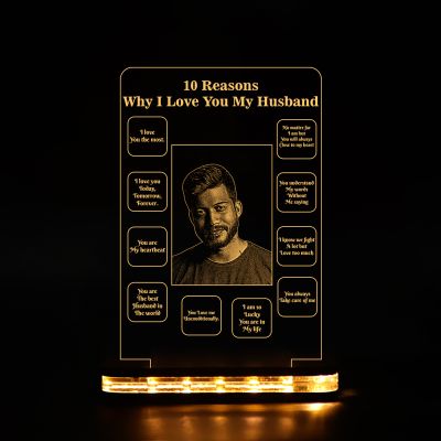 10 Reasons Why I Love You Husband Text Night Lamp