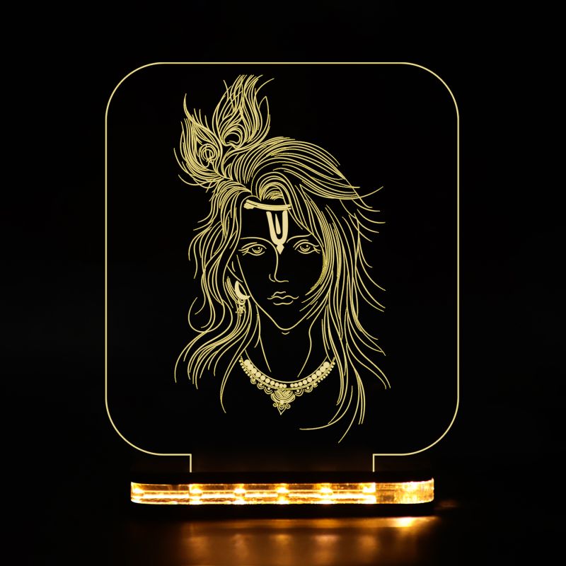 Lord Krishna Design Night Lamp