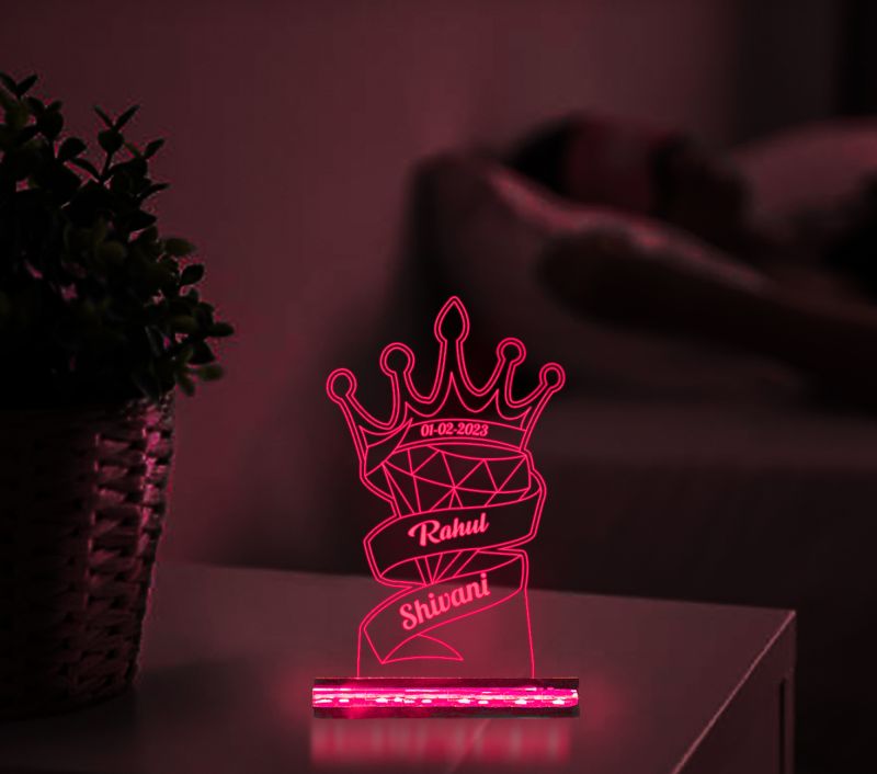 Customized Name Night Lamp On Crown Design