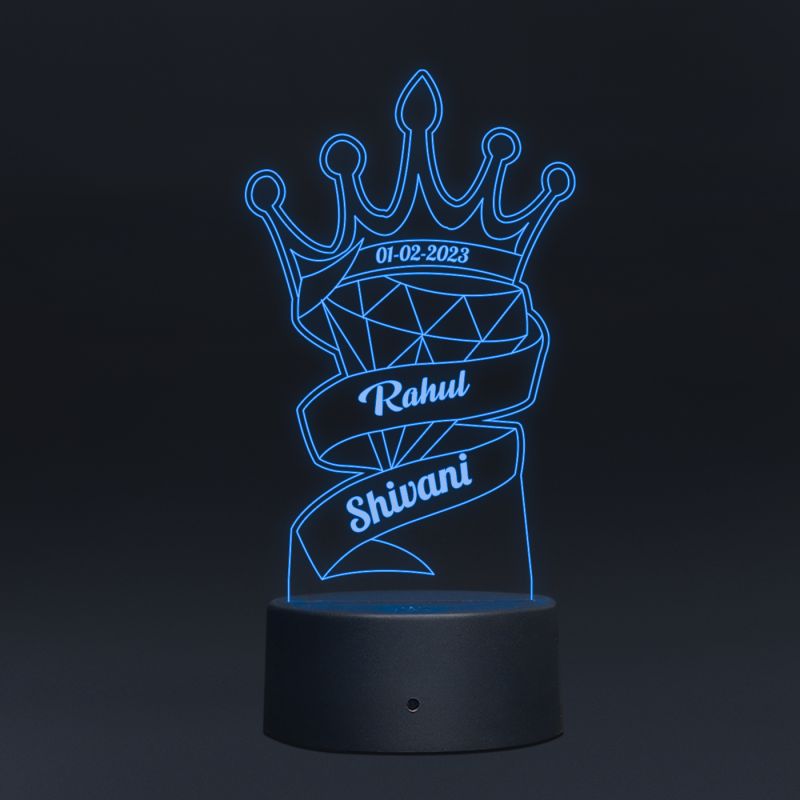 Customized Name Night Lamp On Crown Design