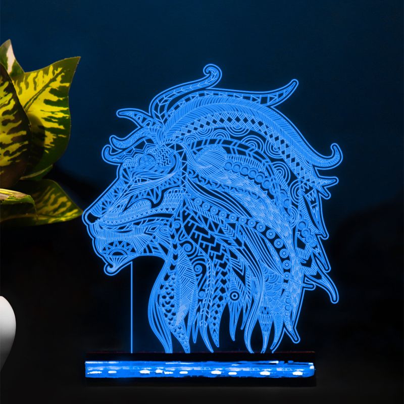 Graffiti Lion Head Design Night Lamp