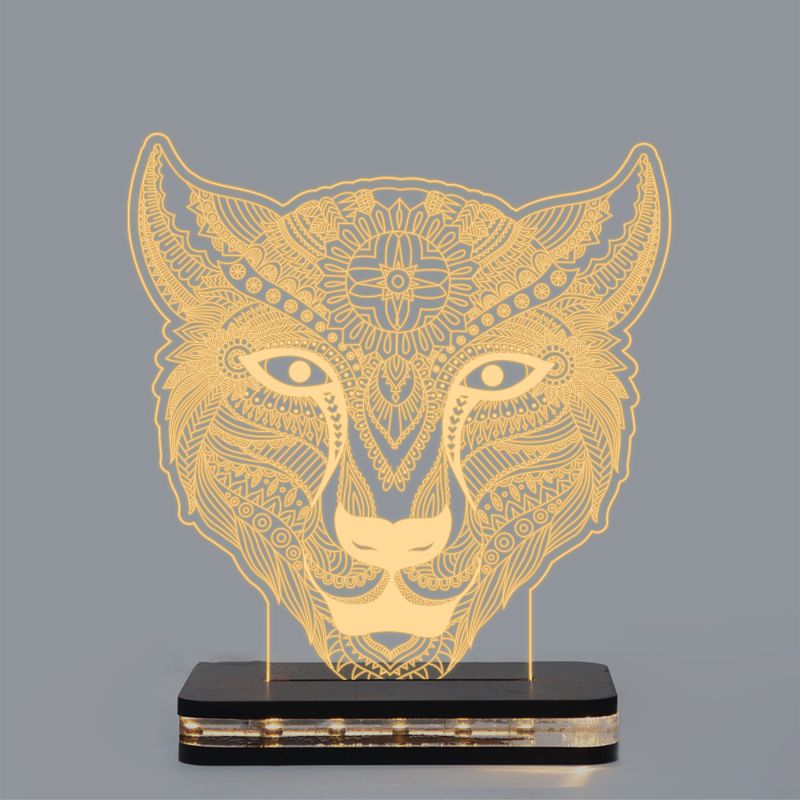 Graffiti Design Lion Head Night Lamp