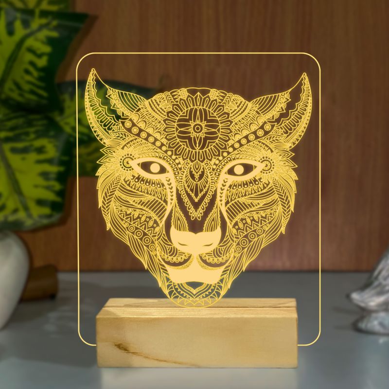 Graffiti Design Lion Head Night Lamp