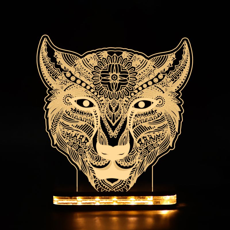 Graffiti Design Lion Head Night Lamp