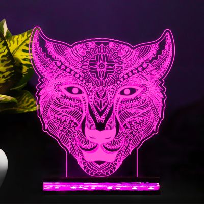 Graffiti Design Lion Head Night Lamp