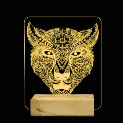 Graffiti Design Lion Head Night Lamp