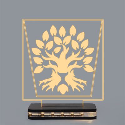 Lion With Tree Design Night Lamp