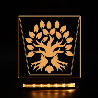 Lion With Tree Design Night Lamp