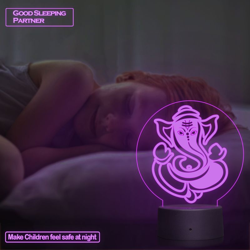 Lord Ganesha Design Night Lamp