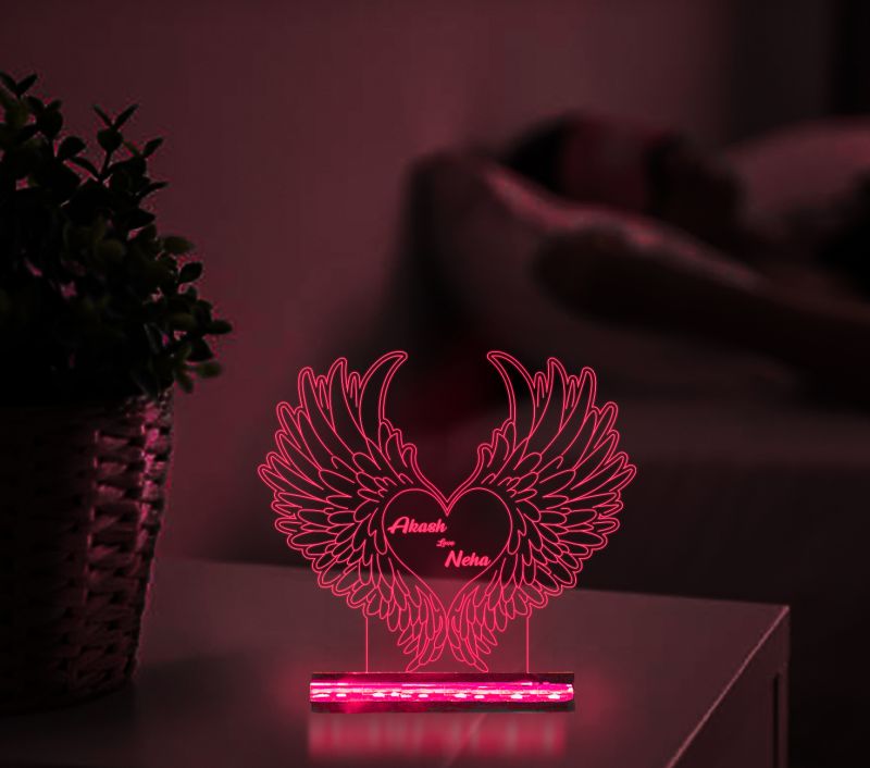 Couples Customized Name On Heart Design Night Lamp