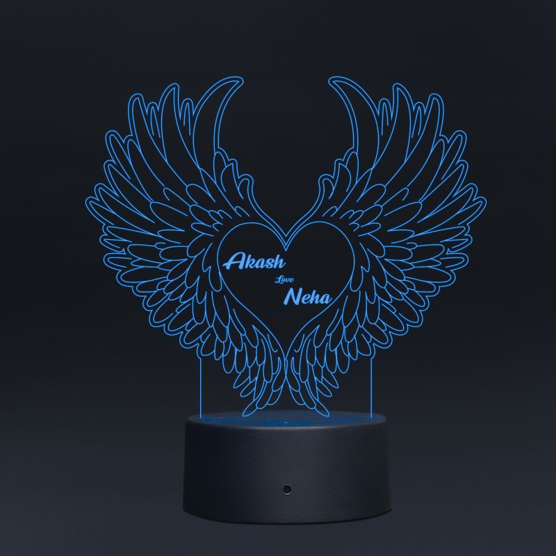 Couples Customized Name On Heart Design Night Lamp