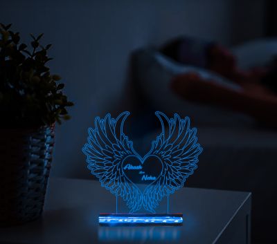 Couples Customized Name On Heart Design Night Lamp