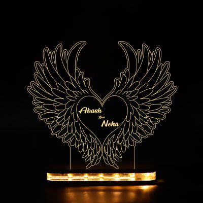 Couples Customized Name On Heart Design Night Lamp