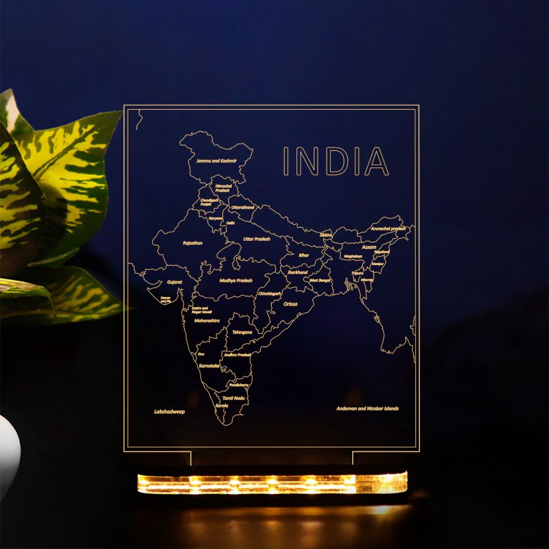 India Map Design Night Lamp