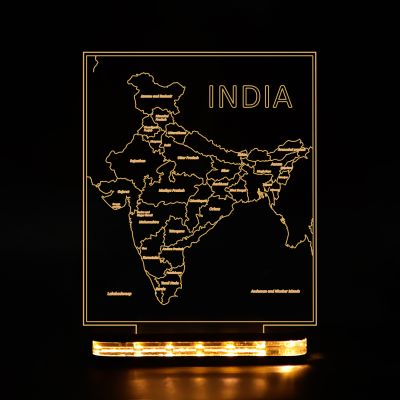 India Map Design Night Lamp