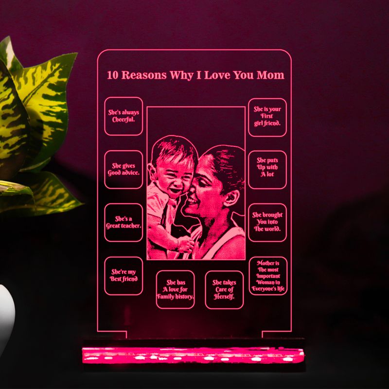 10 Reasons Why I Love You Mom Night Lamp With Customized Photo