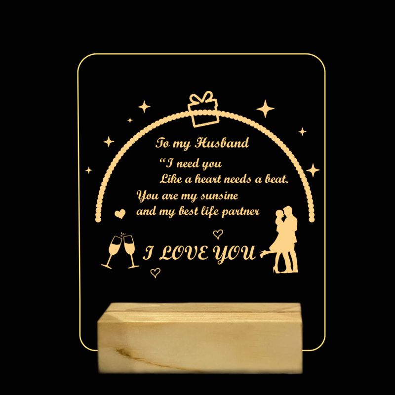 I Love You With Cute Message For Couple Night Lamp