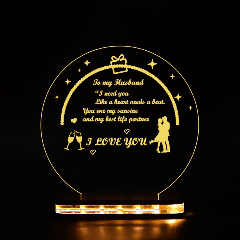 I Love You With Cute Message For Couple Night Lamp