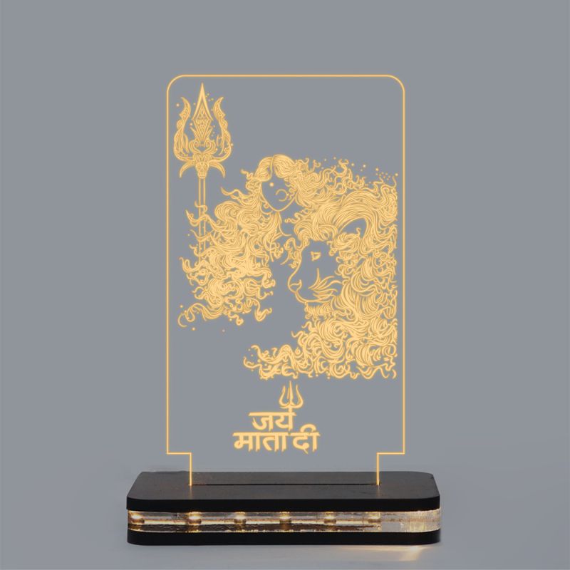 Jai Mata Di Text Design Night Lamp