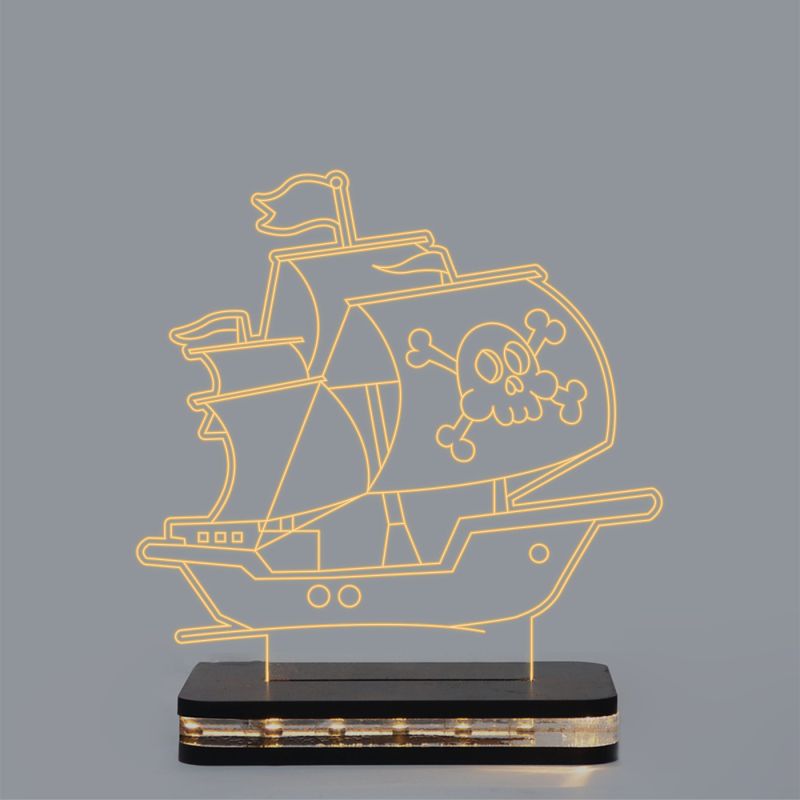 Pirate Ship Design Night Lamp