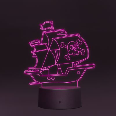 Pirate Ship Design Night Lamp