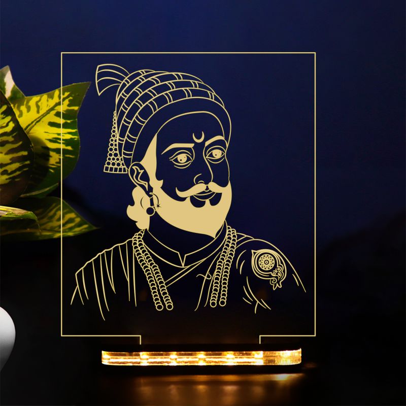 Chhatrapati Shivaji Maharaj Design Night Lamp