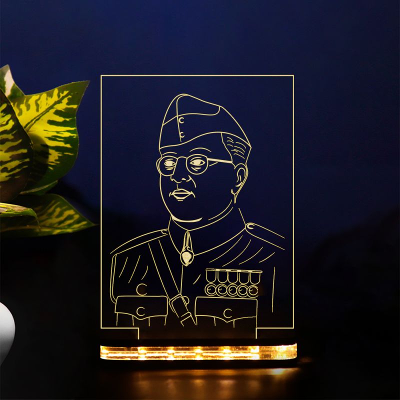 Netaji Subhash Chandra Bose Design Night Lamp