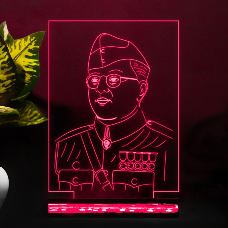 Netaji Subhash Chandra Bose Design Night Lamp