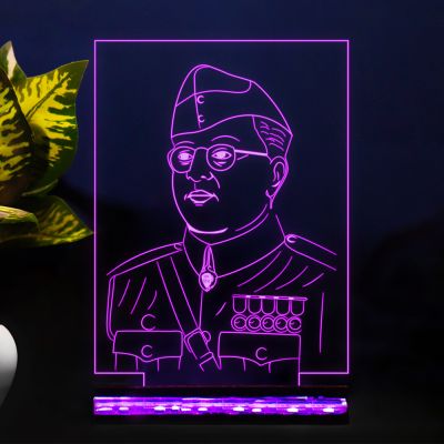 Netaji Subhash Chandra Bose Design Night Lamp