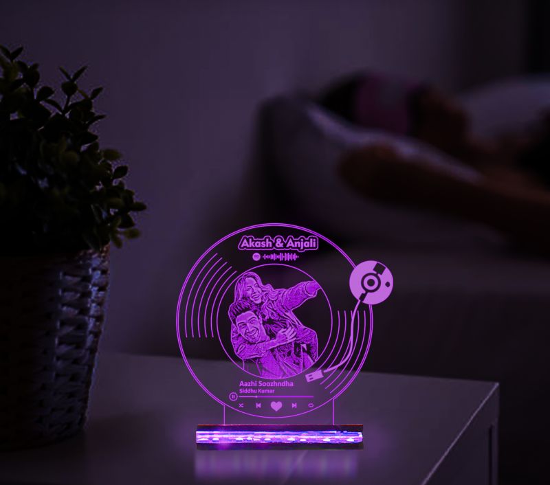 Customized Photo Frame With The Touch Of Spotify Music Night Lamp