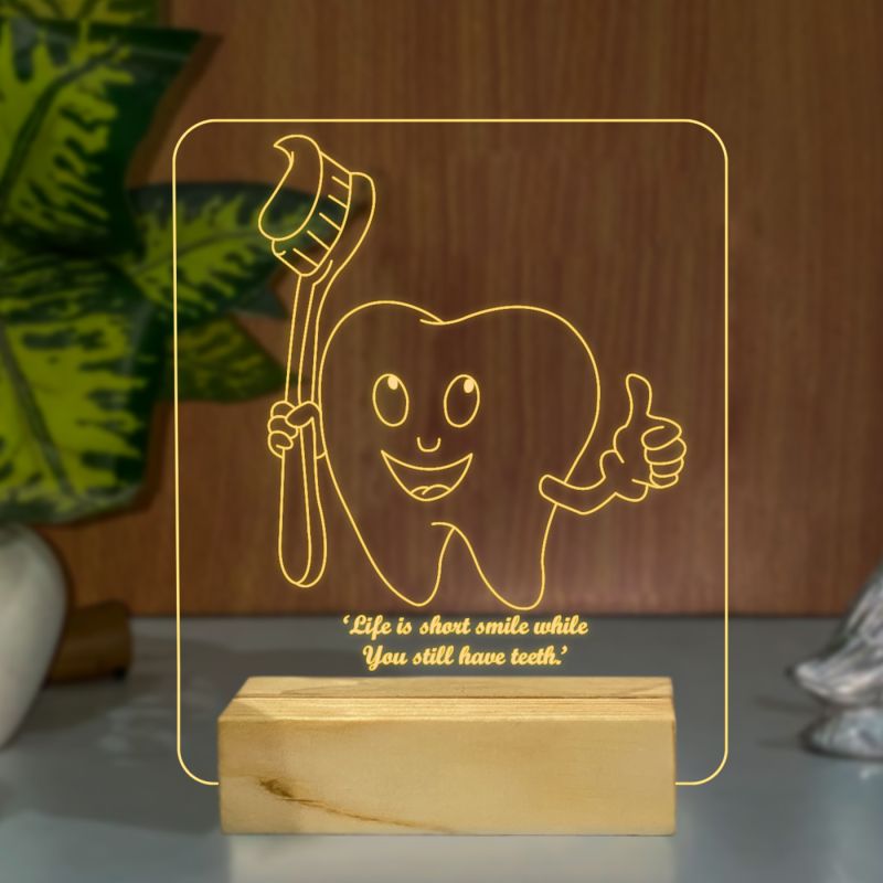 Teeth With Brush Design Night Lamp