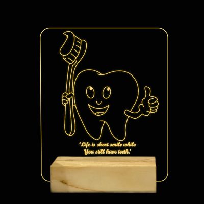 Teeth With Brush Design Night Lamp