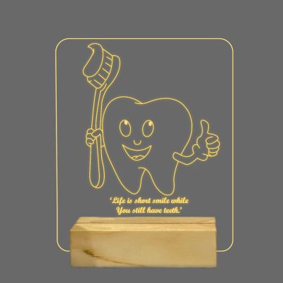 Teeth With Brush Design Night Lamp