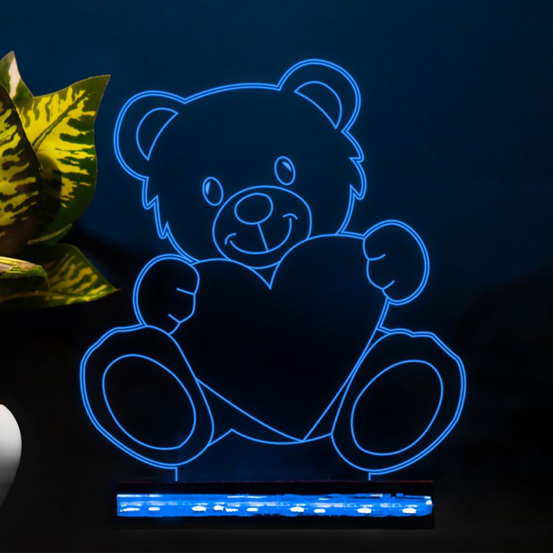 Teddy Bear With Heart Design Night Lamp