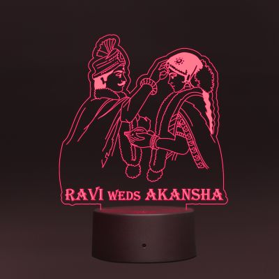 Wedding Couple Design Night Lamp (Customized Names)