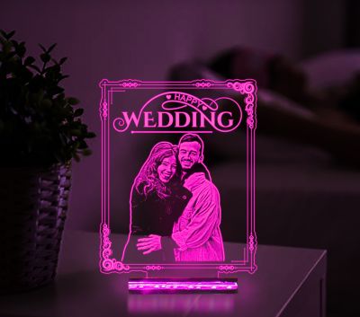 Happy Wedding Night Lamp With Customized Photo