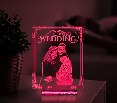 Happy Wedding Night Lamp With Customized Photo