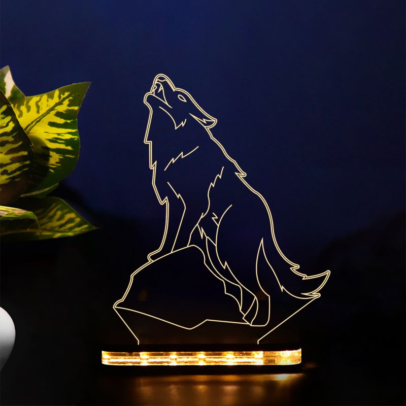 Howling Wolf Design Night Lamp