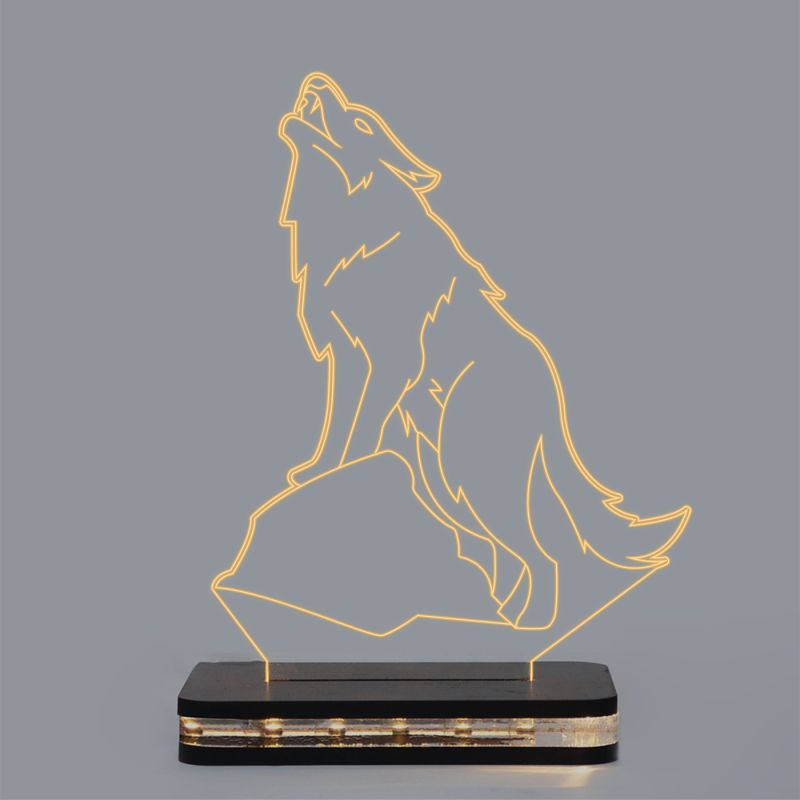 Howling Wolf Design Night Lamp