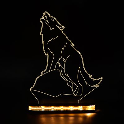 Howling Wolf Design Night Lamp