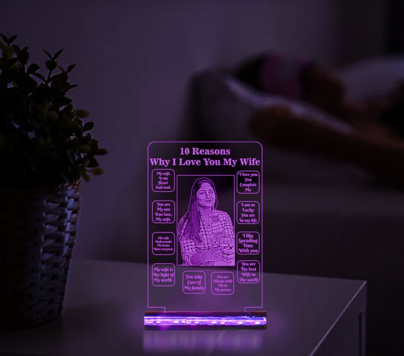 10 Reasons Why I Love My Wife Night Lamp (Customized Photo)