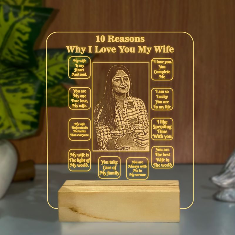 10 Reasons Why I Love My Wife Night Lamp (Customized Photo)