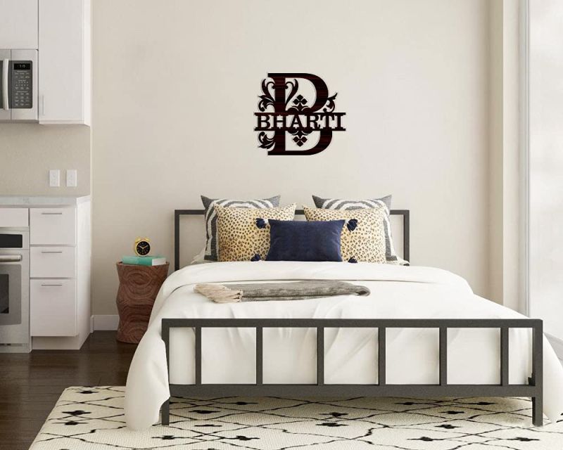 (B) Alphabet Monogram Customized Wooden Name Plate For Home Decor